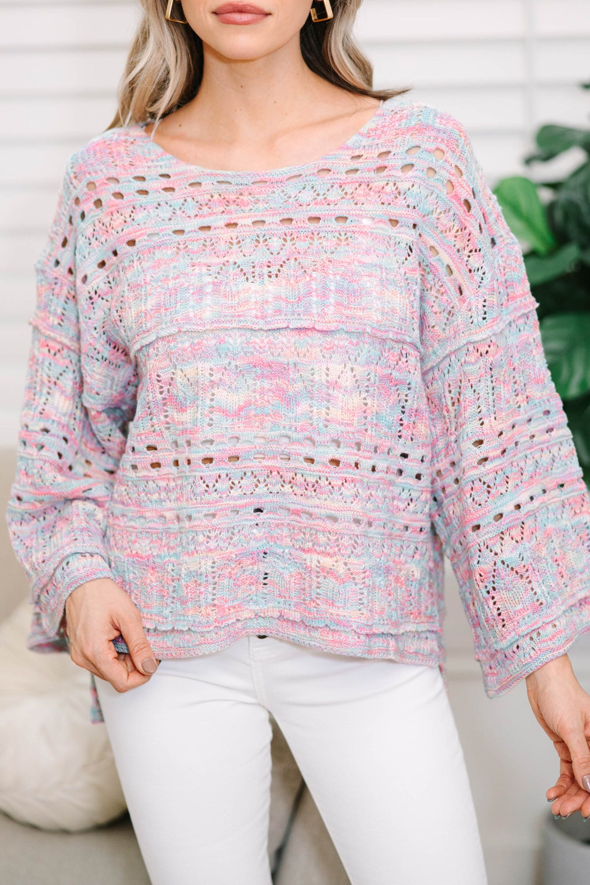 Always Be With You Two Tone Sweater - Hot Pink/Candy Pink