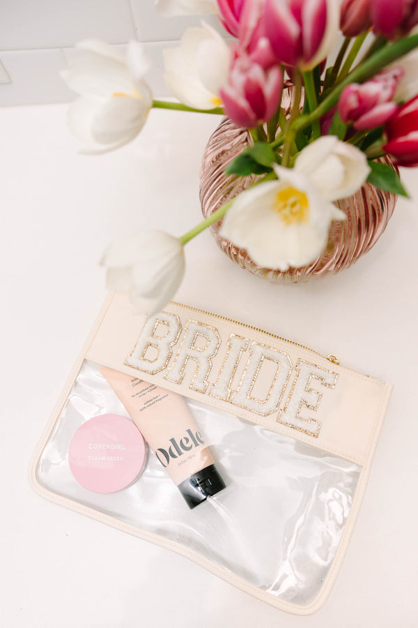 Bride Nude Clear Varsity Pouch