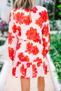 Build You Up Red Floral Dress