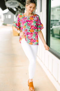 bright floral spring blouse