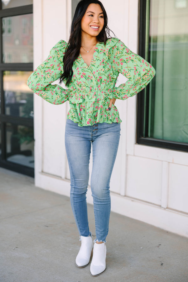 It's Your Day Green Ditsy Floral Blouse – Shop the Mint