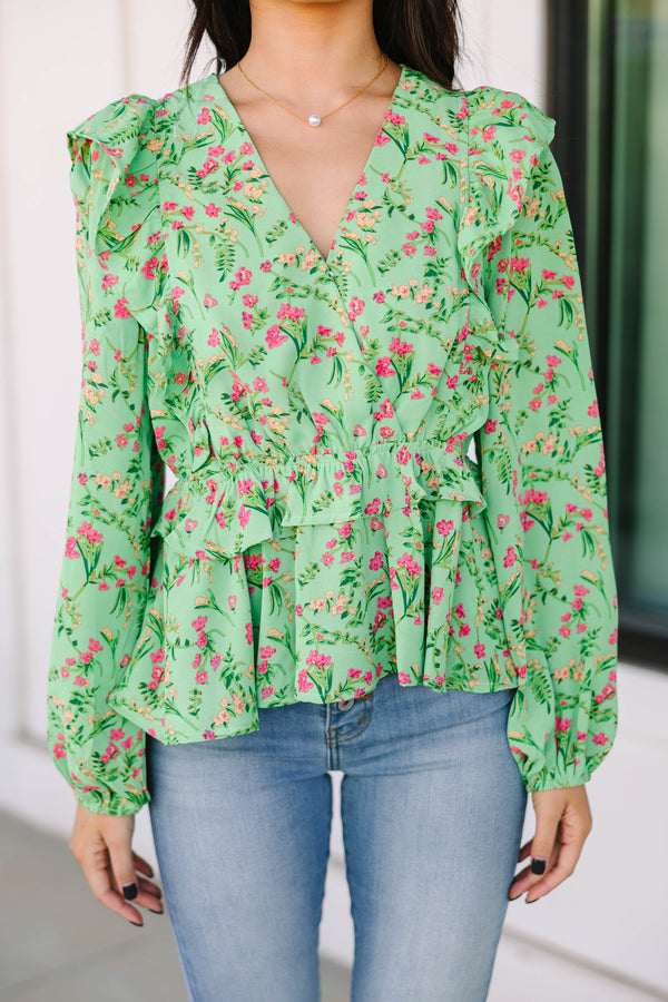 It's Your Day Green Ditsy Floral Blouse – Shop the Mint