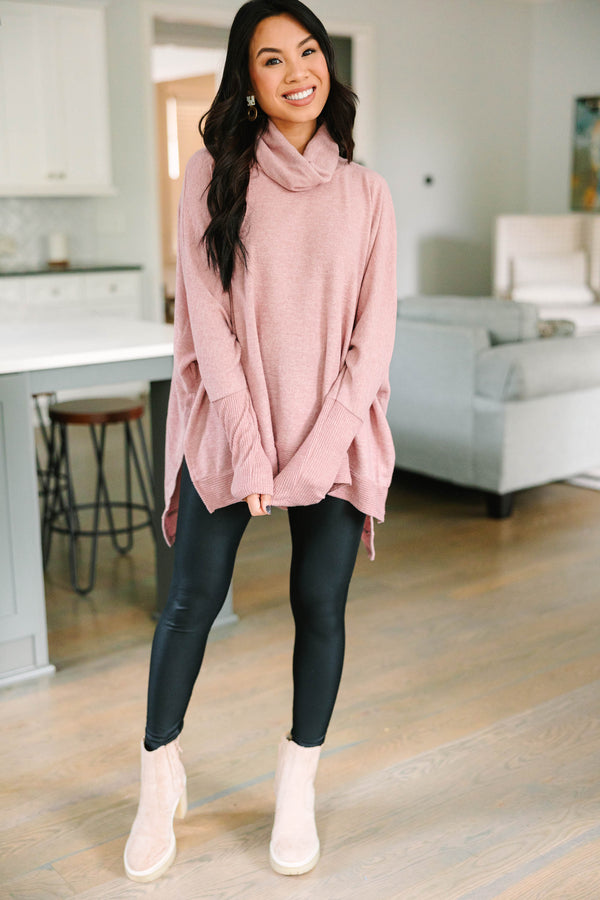 Special Moments Light Rose Pink Cowl Neck Tunic