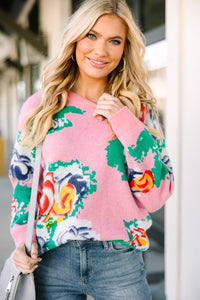 floral sweaters, pink floral sweaters, cute sweaters, spring sweaters