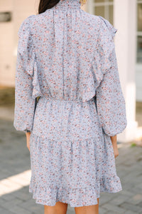 Can't Miss This Blue Ditsy Floral Dress