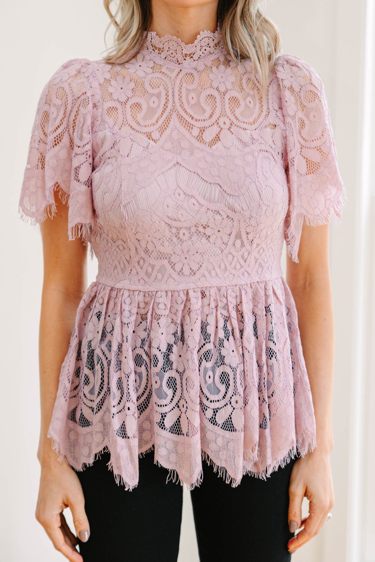 You Know Whats Best Blush Pink Lace Blouse Shop The Mint 9276