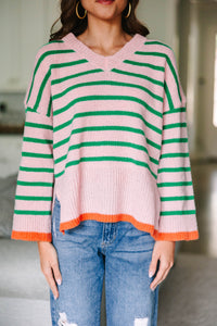 Talk About Fun Pink Striped Sweater