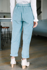 Can't Leave You Blue Gray Corduroy Pants