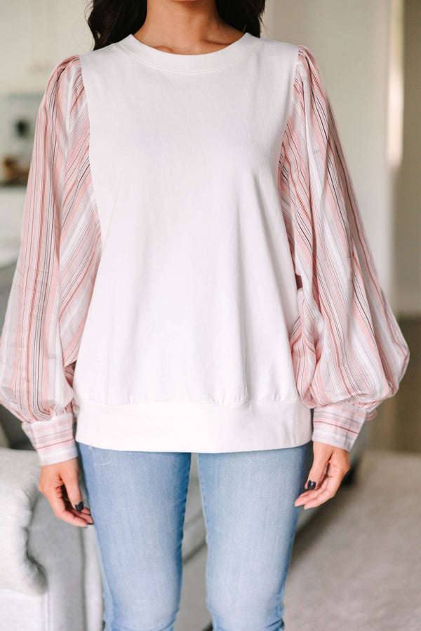 In Detail White Striped Blouse