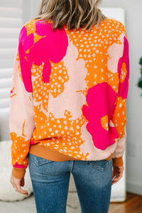 bold floral sweater