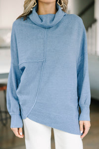 All Up To You Blue Turtleneck Tunic