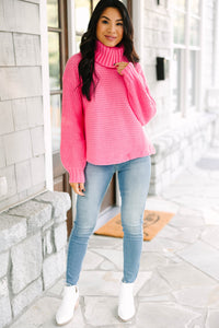 Early To Rise Pink Turtleneck Sweater