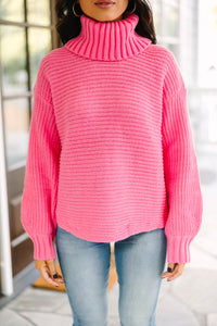 Early To Rise Pink Turtleneck Sweater