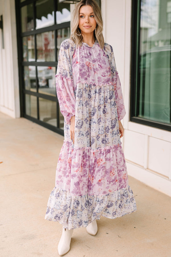 All That You Love Mauve Pink Floral Maxi Dress