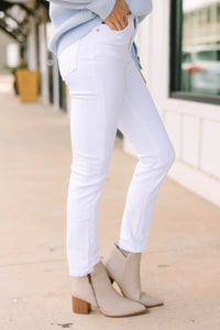 KanCan: Bold Claims White High Waist Straight Jeans