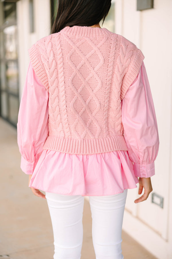 faux layered sweater blouse