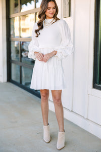 feminine white dress