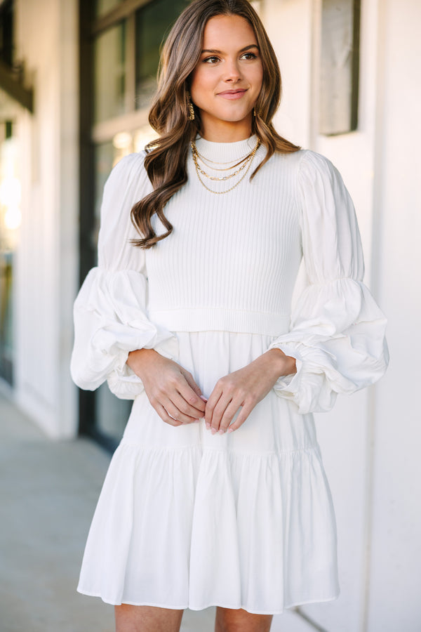 feminine white dress