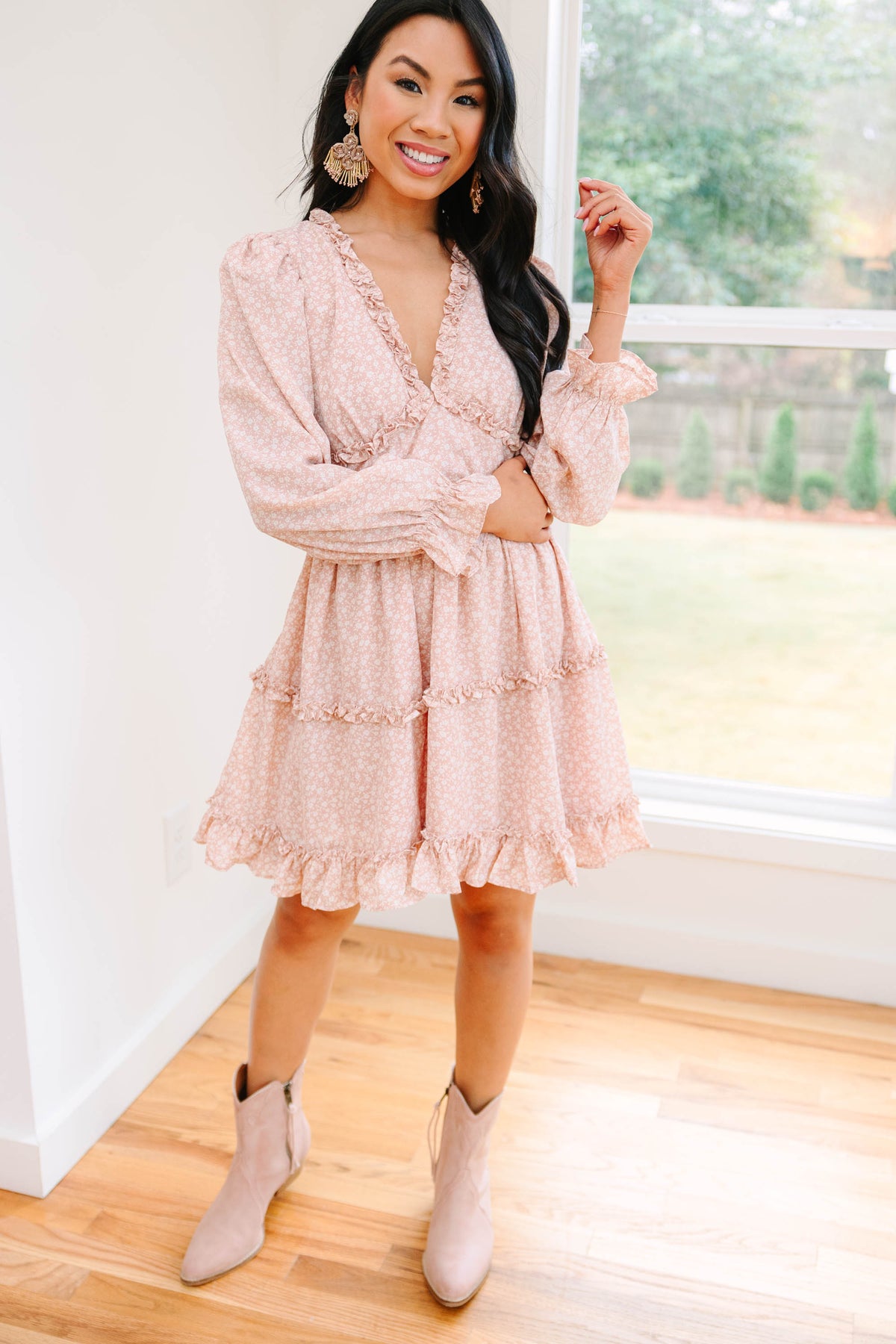 Make Your Play Mauve Pink Ditsy Floral Dress – Shop the Mint