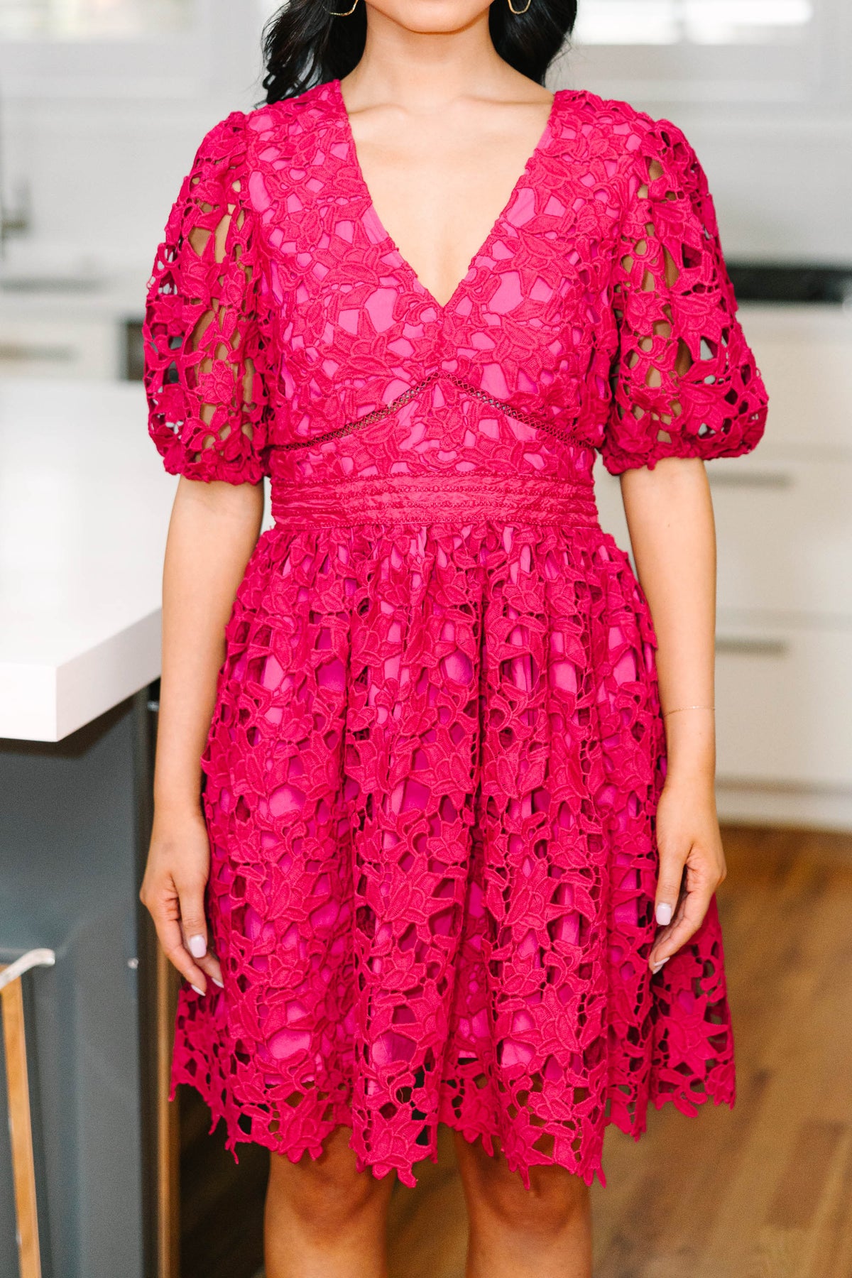 chinese dress ladies Take Confidence Deep Fuchsia Pink Lace Dress – Shop the Mint
