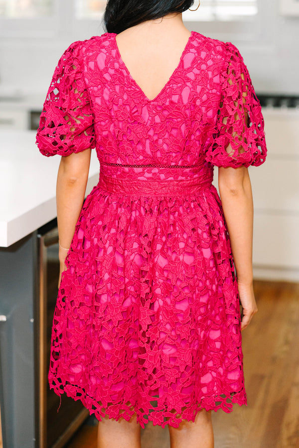 Take Confidence Deep Fuchsia Pink Lace Dress – Shop the Mint