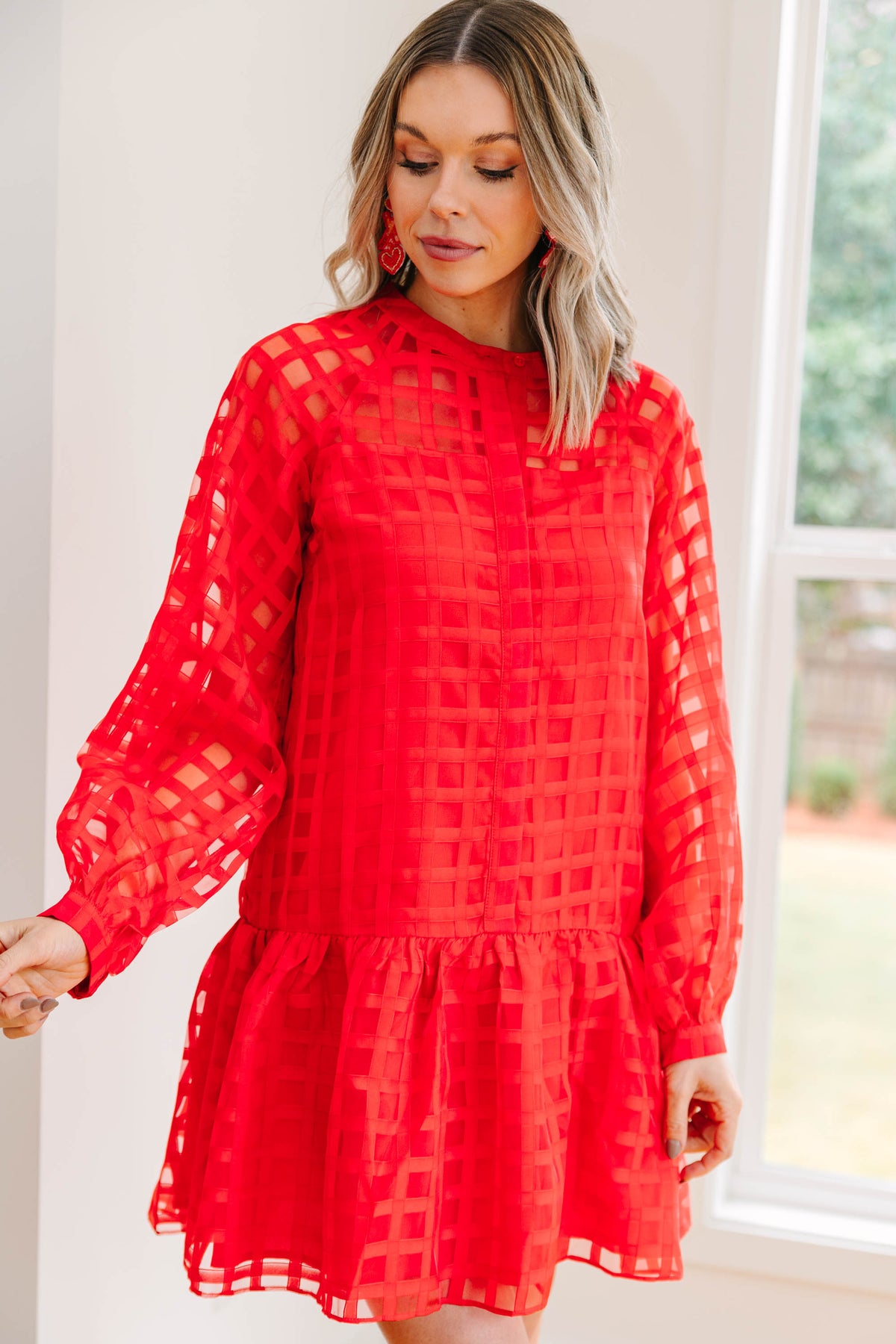 Leave You There Red Textured Dress – Shop the Mint