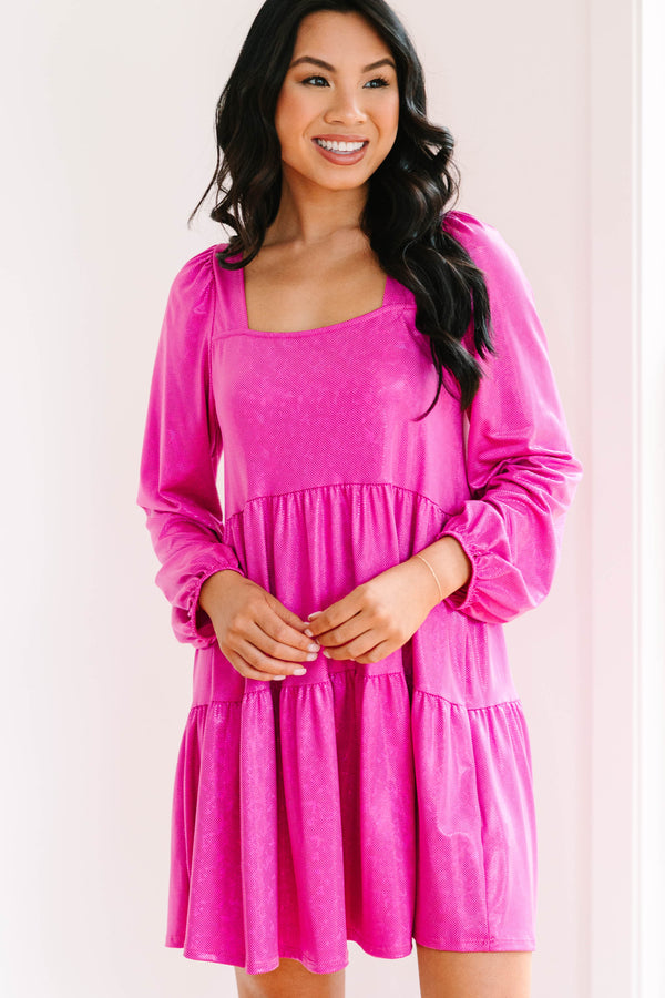 Get Their Attention Hot Pink Metallic Dress Shop the Mint Get Their Attention Hot Pink Metallic Dress Shop the Mint