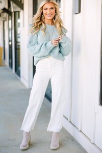 Brand New Day Sage Green Ruffled Sweater