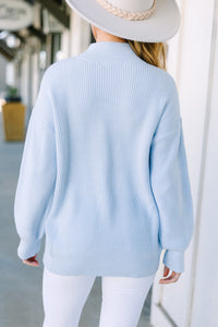 Get It Right Light Blue Button Detail Sweater