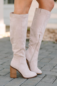 No Bad Days Gray Knee High Boots