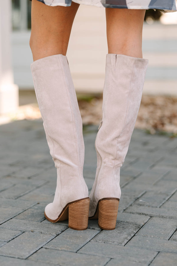No Bad Days Gray Knee High Boots