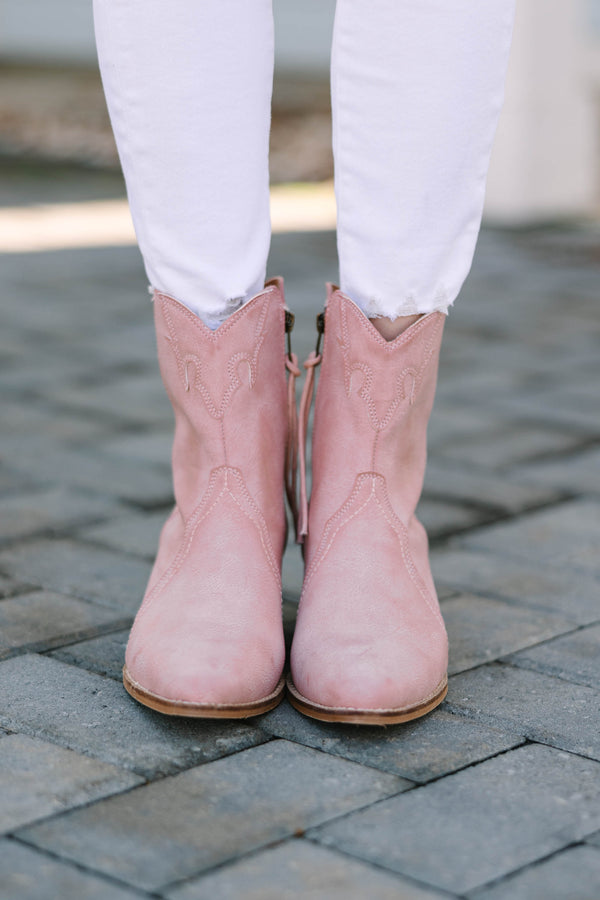 Get A Move On Blush Pink Western Booties