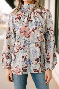 Treat You Right Blue Floral Blouse