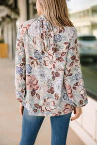 Treat You Right Blue Floral Blouse