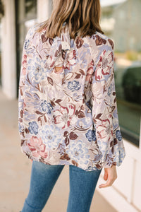 Treat You Right Mauve Pink Floral Blouse