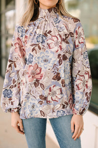 Treat You Right Mauve Pink Floral Blouse