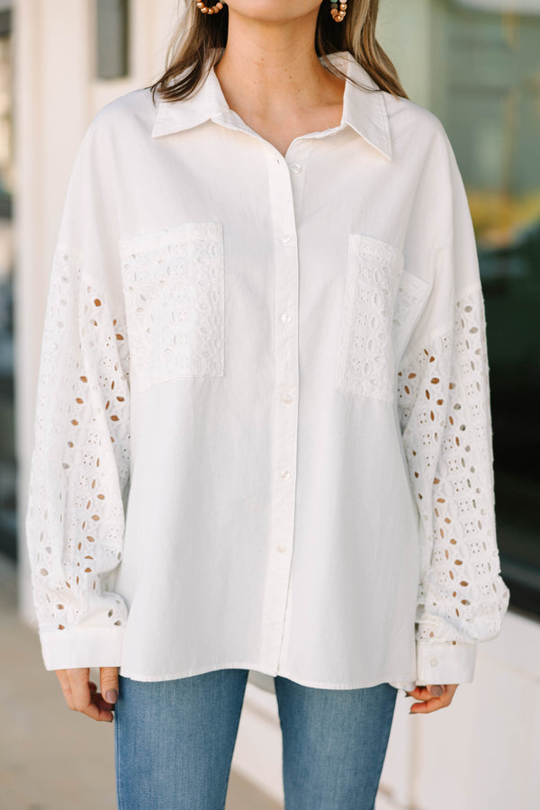 Just What You Need White Eyelet Tunic