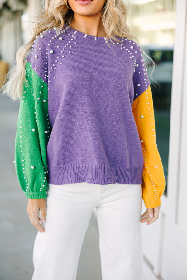 mardi gras sweater