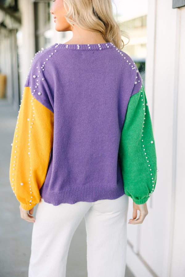 mardi gras sweater