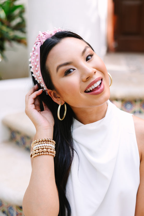 Send Your Love Light Pink Pearl Headband Shop the Mint Send Your Love Light Pink Pearl Headband Shop the Mint