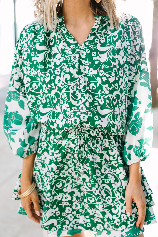 fun green floral bodysuit