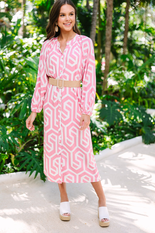 geometric midi dress Same As Always Green Geometric Midi Dress, Small - The Mint Julep Boutique