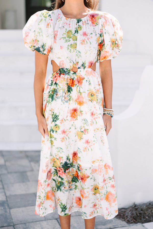 Take Me Back White Floral Print Dress