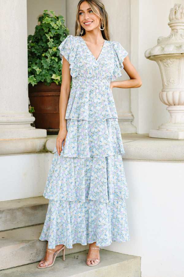 Stay On Your Mind Mini Dress - Dusty Blue main image 1