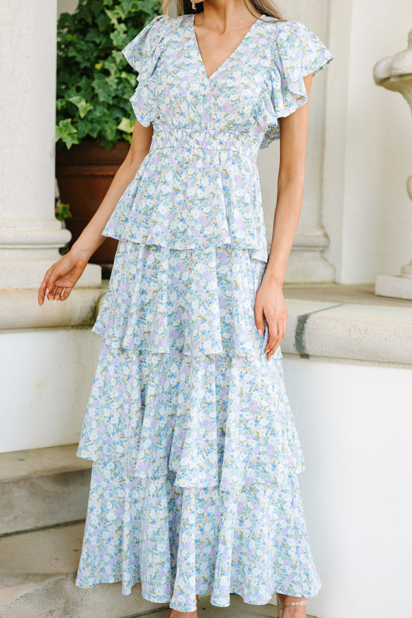 What's On Your Mind Blue Floral Maxi Dress