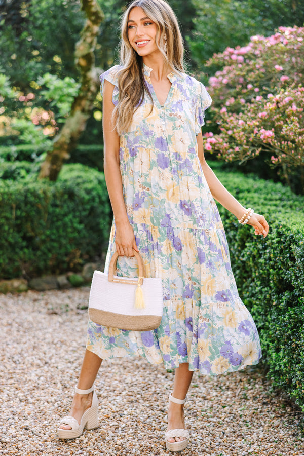 Real Love Yellow Floral Midi Dress – Shop the Mint