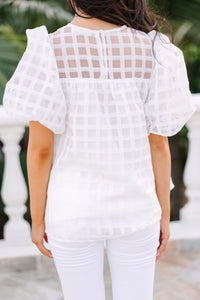 Leave You There White Textured Blouse
