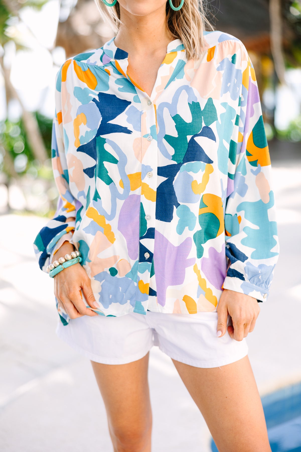 Can't Go Wrong Blue Abstract Blouse – Shop the Mint