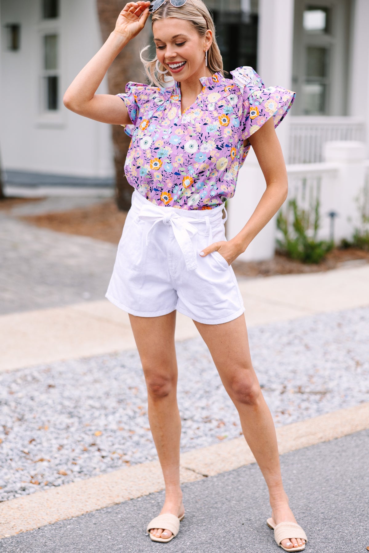 Always Ready Lavender Purple Floral Blouse – Shop the Mint