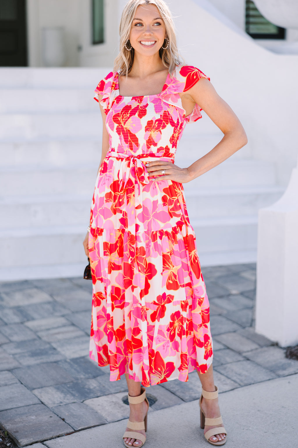 Buy Puma Mint & Pink Cotton Floral Print Shift Dress for Women
